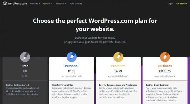 แพลนของ WordPress.com